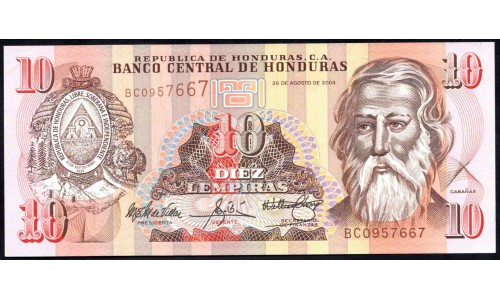 Гондурас 10 лемпир 2004 (HONDURAS 10 Lempiras 2004) P 86c : UNC