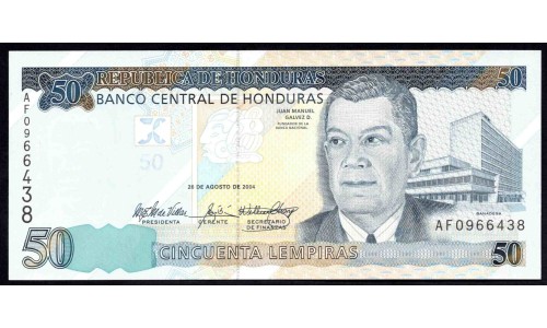 Гондурас 50 лемпир 2004 (HONDURAS 50 Lempiras 2004) P 94а : UNC