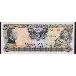 Гондурас 5 лемпир 1978 (HONDURAS 5 Lempiras 1978) P 59b : UNC