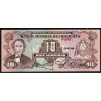 Гондурас 10 лемпир 1982 (HONDURAS 10 Lempiras 1982) P 64b(1): UNC