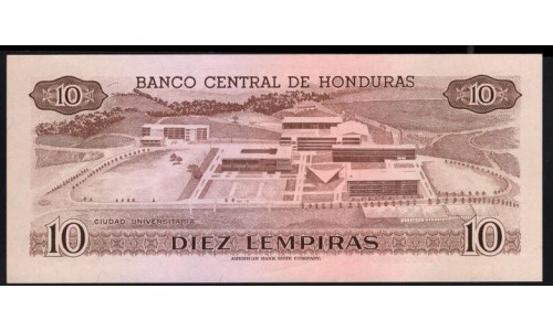 Гондурас 10 лемпир 1982 (HONDURAS 10 Lempiras 1982) P 64b(1): UNC