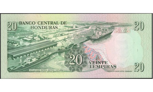 Гондурас 20 лемпир 1987 (HONDURAS 20 Lempiras 19827) P 65b : UNC