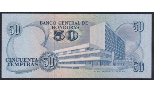 Гондурас 50 лемпир 1987 года (HONDURAS 50 Lempiras 1987) P 66b: UNC