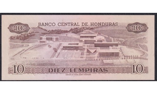 Гондурас 10 лемпир 1987 (HONDURAS 10 Lempiras 1987) P 64b : UNC