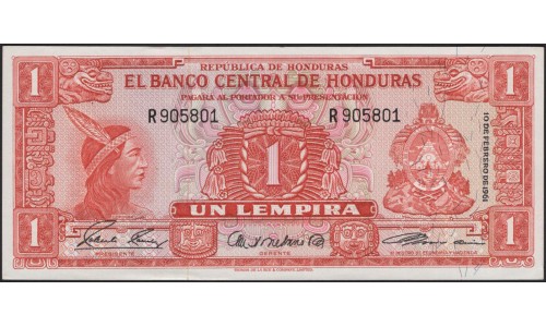 Гондурас 1 лемпира 1961 (HONDURAS 1 Lempira 1961) P 54Aa : UNC