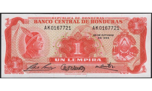 Гондурас 1 лемпира 1968 (HONDURAS 1 Lempira 1968) P 55a : UNC