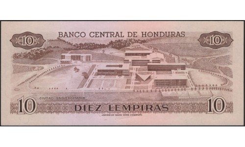 Гондурас 10 лемпир 1986 (HONDURAS 10 Lempiras 1986) P 64b : UNC