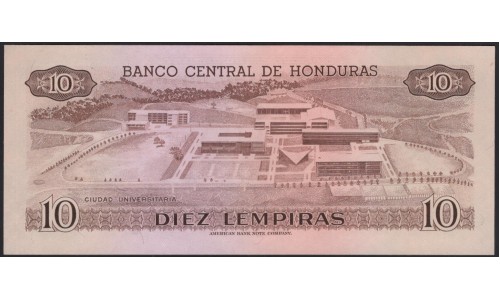 Гондурас 10 лемпир 1989 (HONDURAS 10 Lempiras 1989) P 64b : UNC