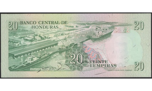 Гондурас 20 лемпир 1982, низкий номер (HONDURAS 20 Lempiras 1982, low number) P 65b : UNC