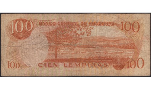Гондурас 100 лемпир 1977 (HONDURAS 100 Lempiras 1977) P 67d : F