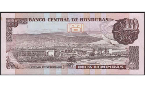 Гондурас 10 лемпир 1989 (HONDURAS 10 Lempiras 1989) P 70а : XF