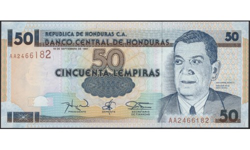 Гондурас 50 лемпир 1997 (HONDURAS 50 Lempiras 1997) P 74e : UNC