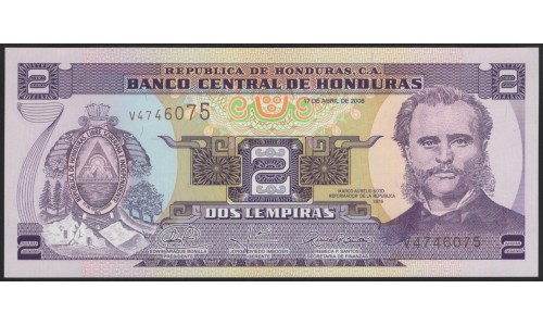 Гондурас 2 лемпиры 2008 (HONDURAS 2 Lempiras 2008) P90 : UNC