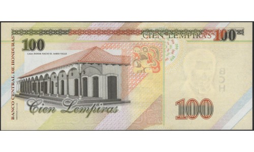 Гондурас 100 лемпир 2012 (HONDURAS 100 Lempiras 2012) P 102a : UNC