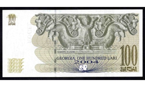 Грузия 100 лари 2004 года (GEORGIA  100 lari 2004) P 74а: UNC