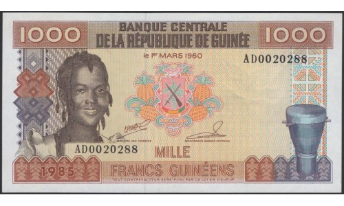 Гвинея 1000 франков 1985, AT (GUINEE 1000 francs 1985) P 32a(2) : UNC