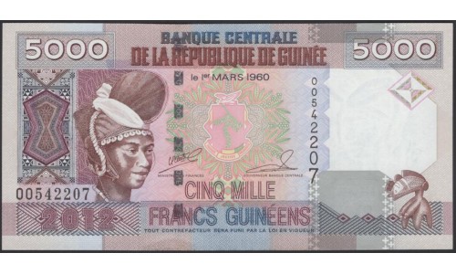 Гвинея 5000 франков 2012 (GUINEE 5000 francs 2012) P 41b : UNC
