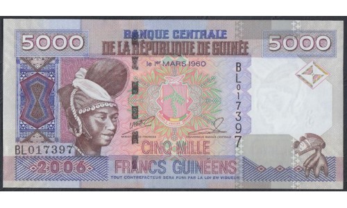 Гвинея 5000 франков 2006 (GUINEE 5000 francs 2006) P 41a: UNC