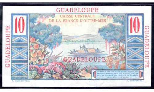 Гваделупа 10 франков (1947 - 49) (GUADELOUPE 10 francs (1947 - 49)) P 32 : UNC
