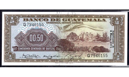 Гватемала 0,50 кетсаль 1971 (GUATEMALA 50 Centavos de Quetzal 1971) P 51h : UNC
