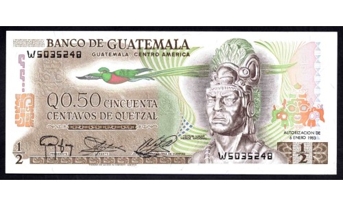 Гватемала 0,50 кетсаль 1983 (GUATEMALA 50 Centavos de Quetzal 1983) P 58с : UNC