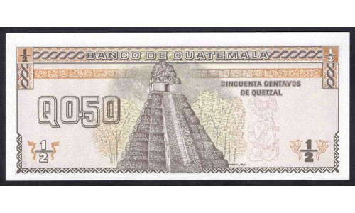 Гватемала 0,50 кетсаль 1989 (GUATEMALA 50 Centavos de Quetzal 1989) P 72а : UNC