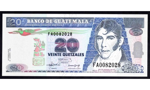 Гватемала 20 кетсалей 1992 (GUATEMALA 20 Quetzales 1992) P 83 : UNC