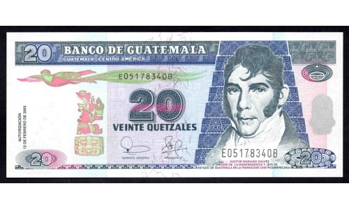 Гватемала 20 кетсалей 2003 (GUATEMALA 20 Quetzales 2003) P 108 : UNC