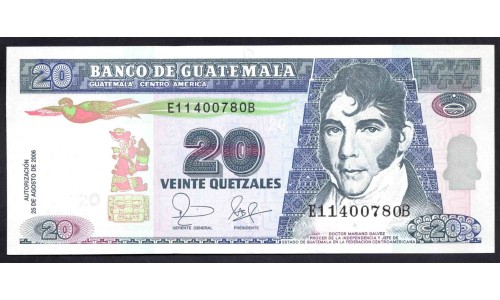 Гватемала 20 кетсалей 2006 (GUATEMALA 20 Quetzales 2006) P 112а : UNC