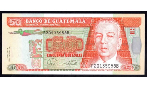 Гватемала 50 кетсалей 2007 (GUATEMALA 50 Quetzales 2007) P 113b : UNC