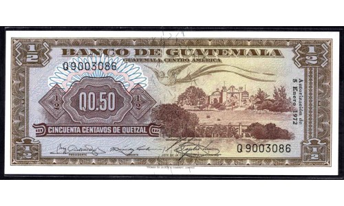 Гватемала 0,50 кетсаль 1972 (GUATEMALA 50 Centavos de Quetzal 1972) P 51i : UNC