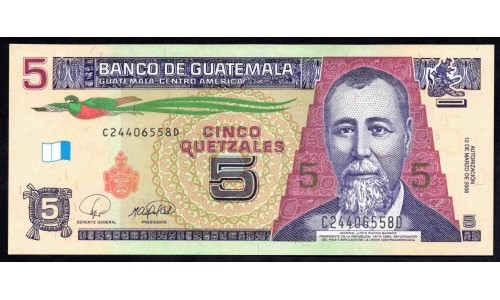 Гватемала 5 кетсалей 2008 (GUATEMALA 5 Quetzales 2008) P116 : UNC