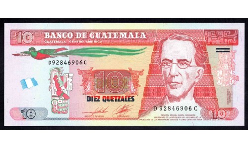Гватемала 10 кетсалей 2012 (GUATEMALA 10 Quetzales 2012) P 123c : UNC