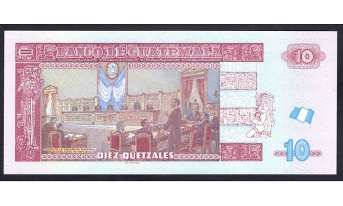 Гватемала 10 кетсалей 2012 (GUATEMALA 10 Quetzales 2012) P 123c : UNC