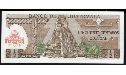 Гватемала 0,50 кетсаль 1973 (GUATEMALA 50 Centavos de Quetzal 1973) P 58a(2): UNC