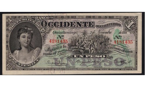 Гватемала 1 песо 1921 (GUATEMALA 1 peso 1921) PS 175b: UNC-
