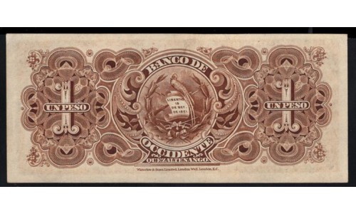 Гватемала 1 песо 1921 (GUATEMALA 1 peso 1921) PS 175b: UNC-