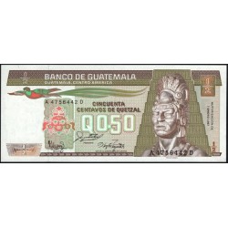 Гватемала 0,50 кетсаль 1987 (GUATEMALA 50 Centavos de Quetzal 1987) P 65(2) : UNC