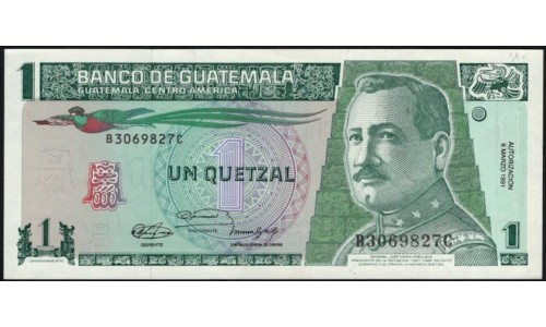 Гватемала 1 кетсаль 1991 (GUATEMALA 1 Quetzal 1991) P 73b : UNC-