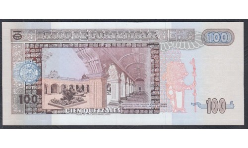 Гватемала 100 кетсалей 1990 года, Редкие (GUATEMALA 100 Quetzales 1990) P 78b(1): UNC