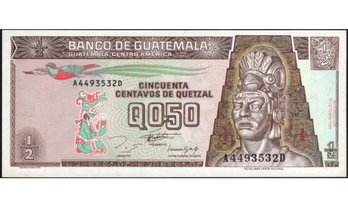 Гватемала 0,50 кетсаль 1993 (GUATEMALA 50 Centavos de Quetzal 1993) P 86a : UNC