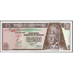 Гватемала 0,50 кетсаль 1994 (GUATEMALA 50 Centavos de Quetzal 1994) P 86b : UNC