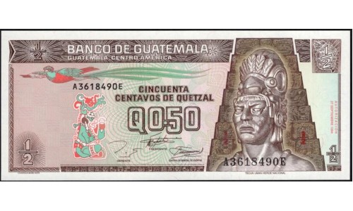 Гватемала 0,50 кетсаль 1994 (GUATEMALA 50 Centavos de Quetzal 1994) P 86b : UNC