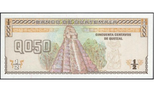 Гватемала 0,50 кетсаль 1994 (GUATEMALA 50 Centavos de Quetzal 1994) P 86b : UNC