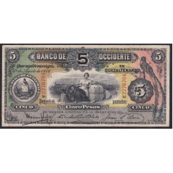 Гватемала 5 песо 1916 года (GUATEMALA 5 pesoы 1916) PS 176b : VF/XF