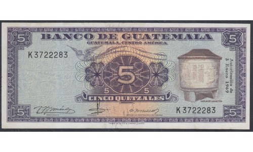 Гватемала 5 кетсалей 1969 (GUATEMALA 5 Quetzales 1969) P 53f : aUNC