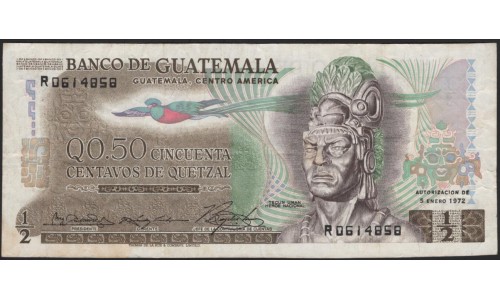 Гватемала 0,50 кетсаль 1972 (GUATEMALA 50 Centavos de Quetzal 1972) P 58a : XF