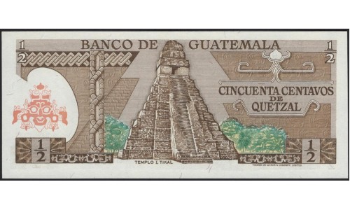 Гватемала 0,50 кетсаль 1977 (GUATEMALA 50 Centavos de Quetzal 1977) P 58b : UNC