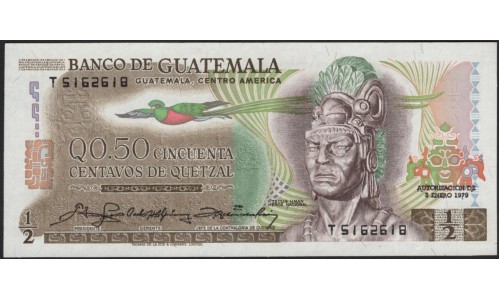 Гватемала 0,50 кетсаль 1979 (GUATEMALA 50 Centavos de Quetzal 1979) P 58c : UNC