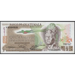 Гватемала 0,50 кетсаль 1982 (GUATEMALA 50 Centavos de Quetzal 1982) P 58c : UNC